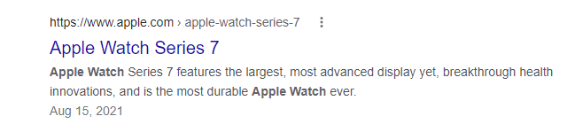 meta description examples of Apple Watch