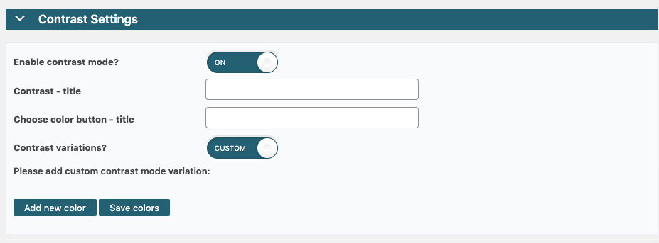 Accessibility contrast settings 