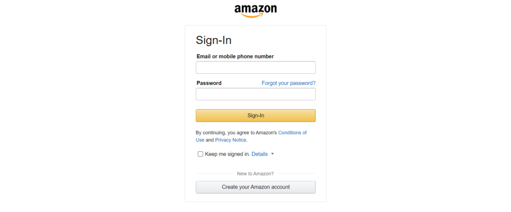 Create account in amazon affiliate program