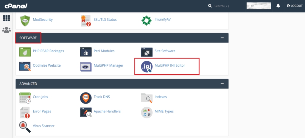 MultiPHP INI Editor on cPanel