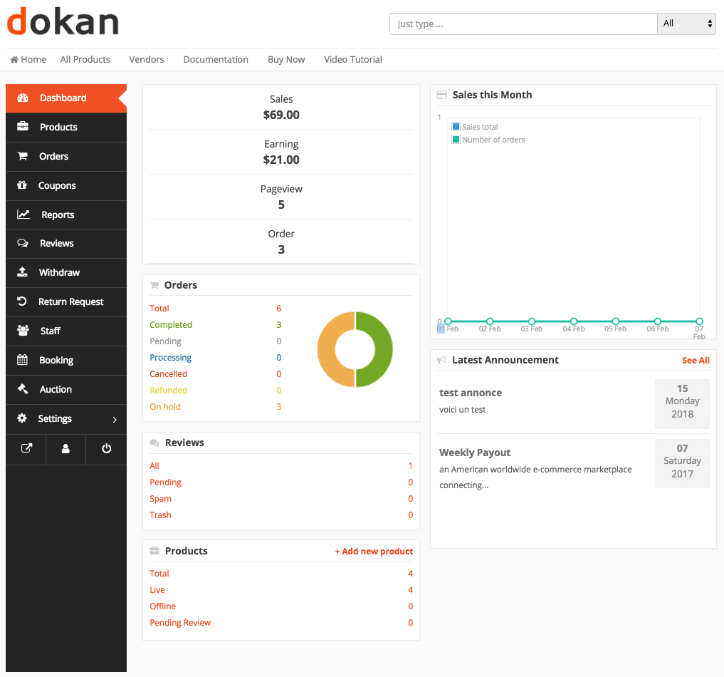 Control Your Operation from the Dokan Frontend Dashboard