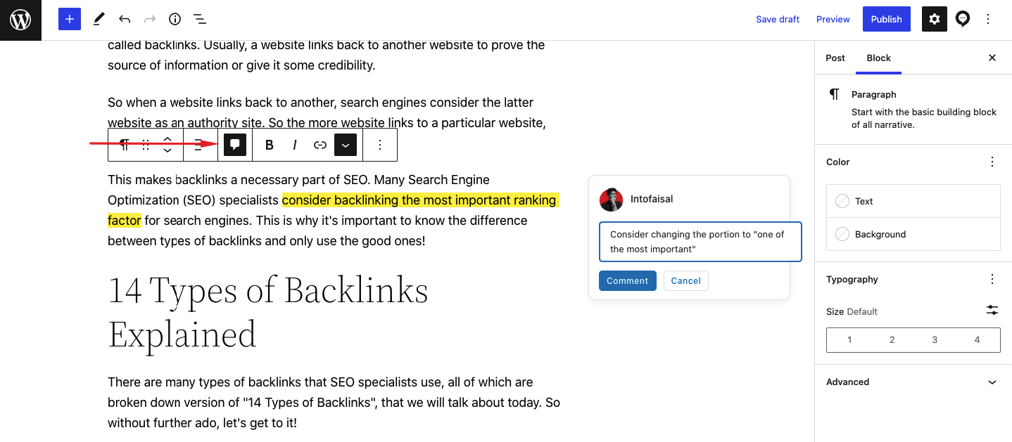 Google Code Commenting Style Multicollab: Google Doc-Style Editorial Commenting for WordPress
