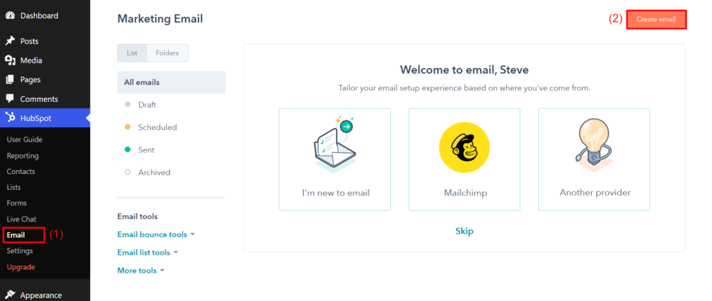 Hubspot email gateway