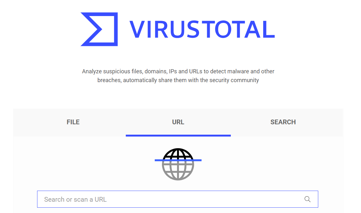 VirusTotal URL scanner