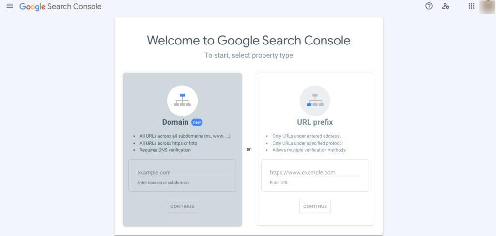 A Google Search Console image that shows how to submit site to Google 