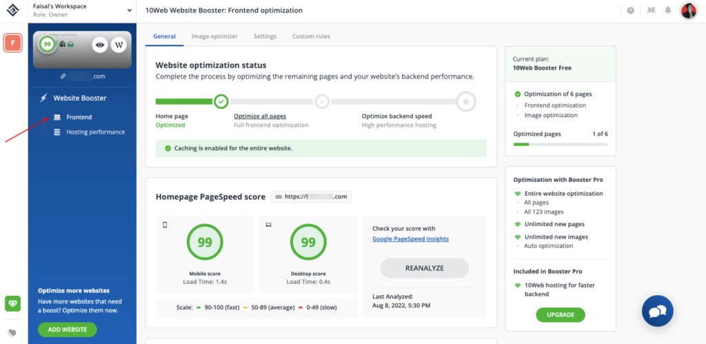 10Web Booster Frontend Optimization