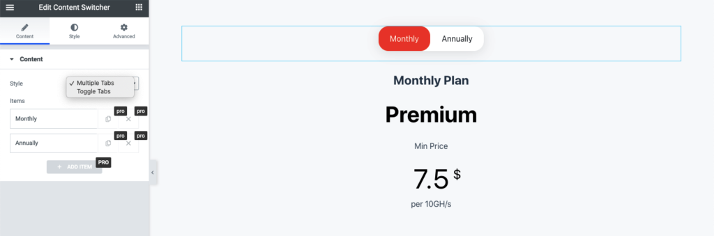 Stratum Content Switcher