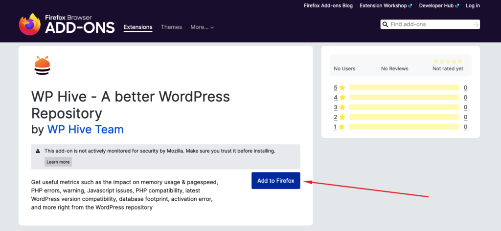 Add WP Hive Firefox Extension