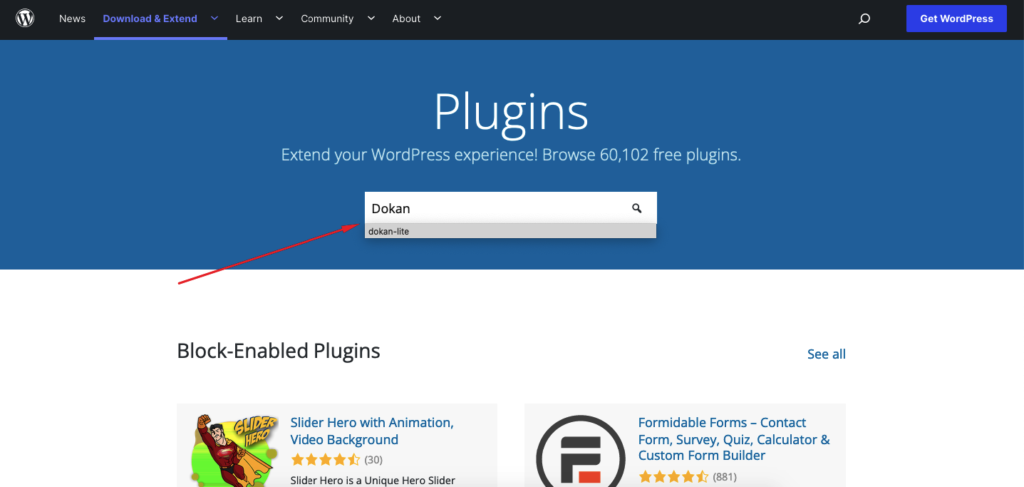 Search for Plugin on WordPress.org