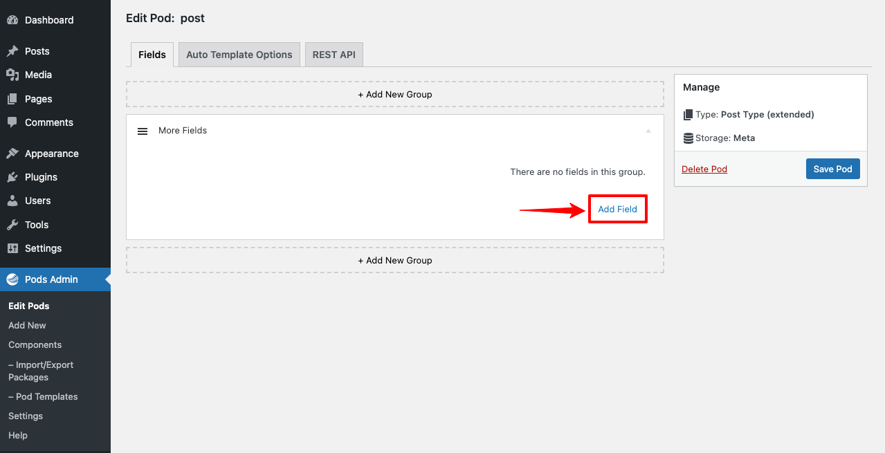 Add Fields to Create Custom Post Type
