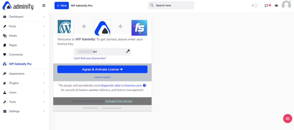 WP Adminify License