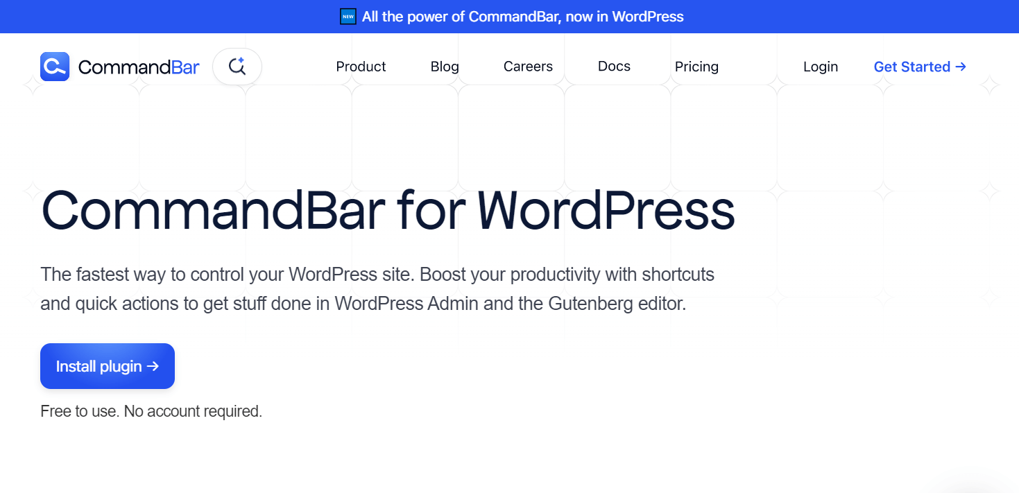 CommandBar for WordPress