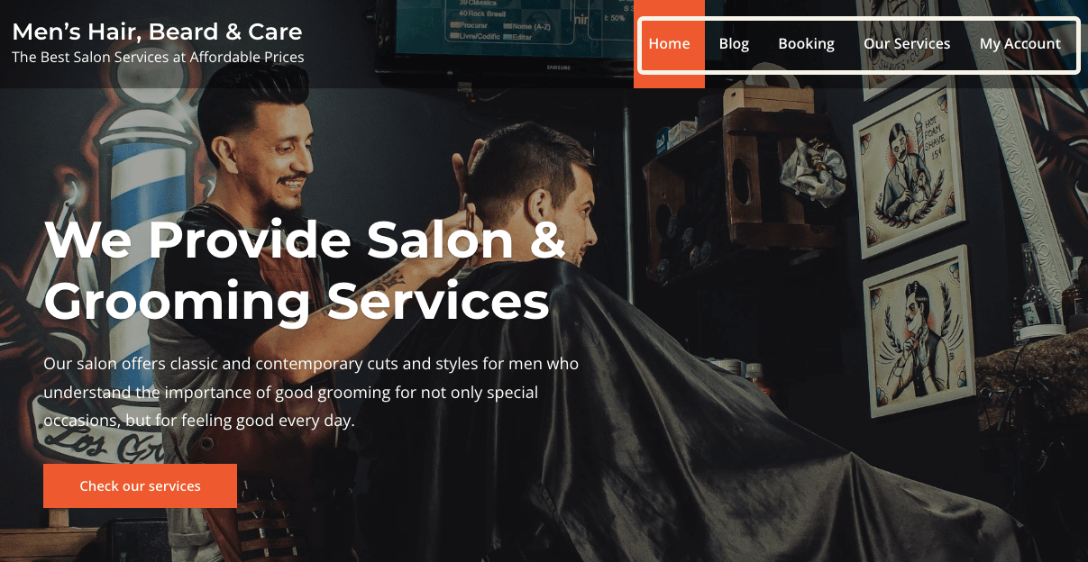 Salon booking website