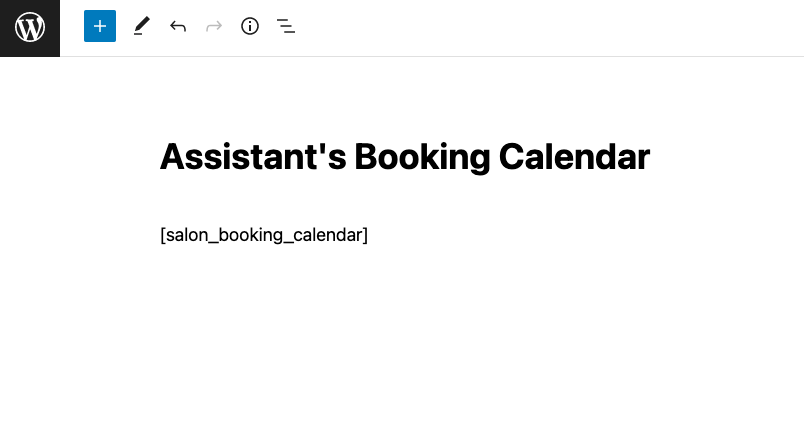assistants booking calendar
