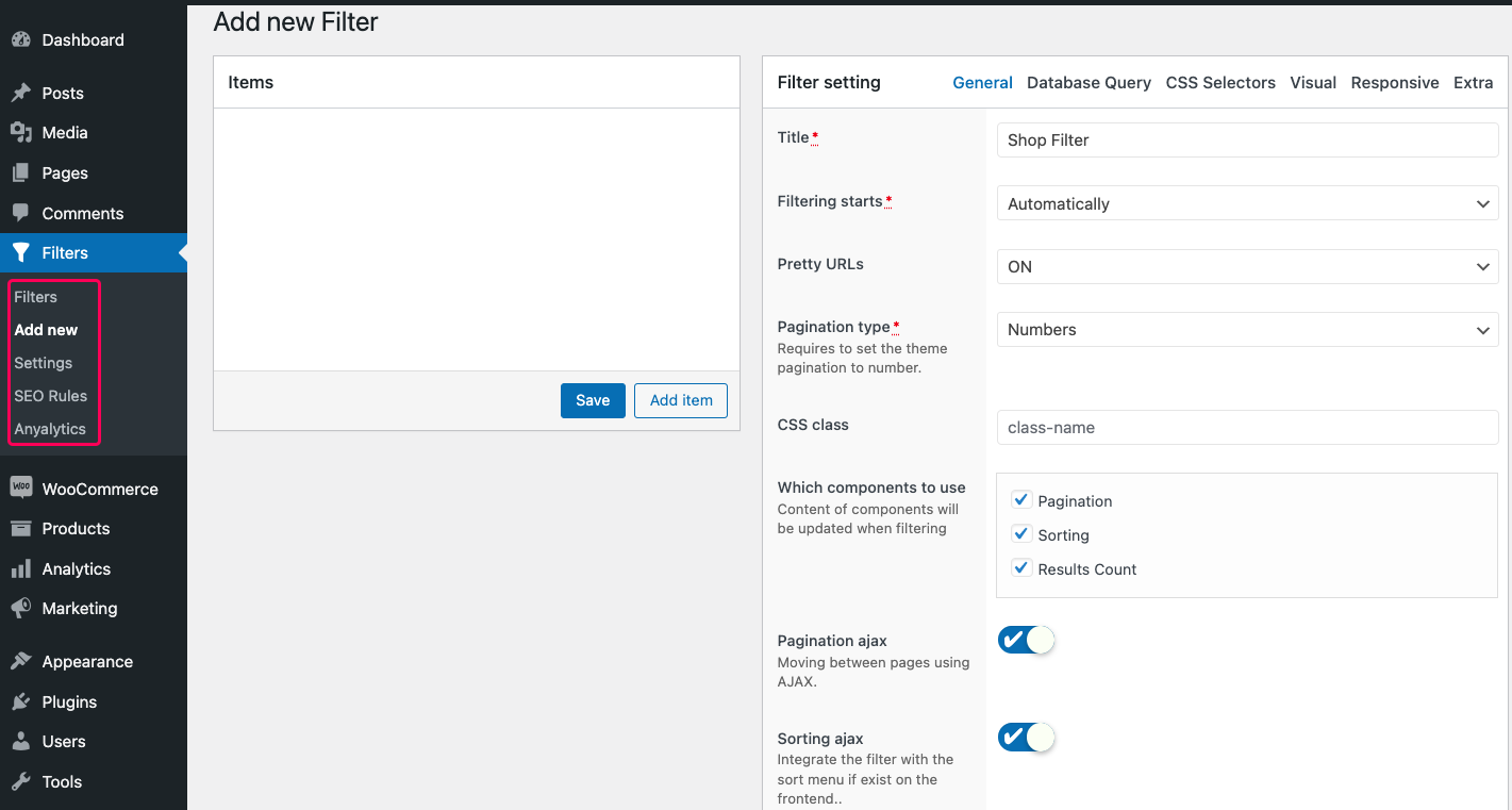 Navigate to the filter plugin