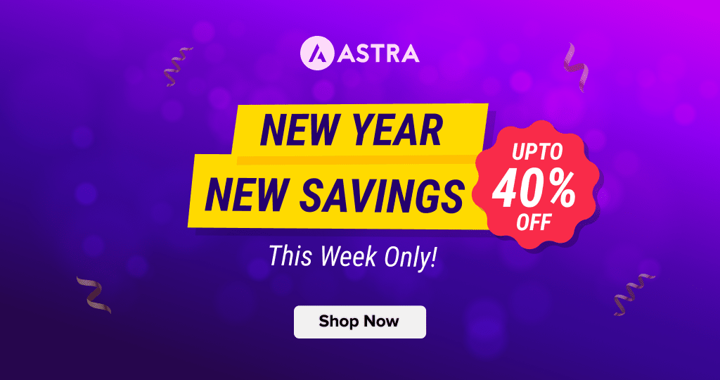 Astra theme new year discount