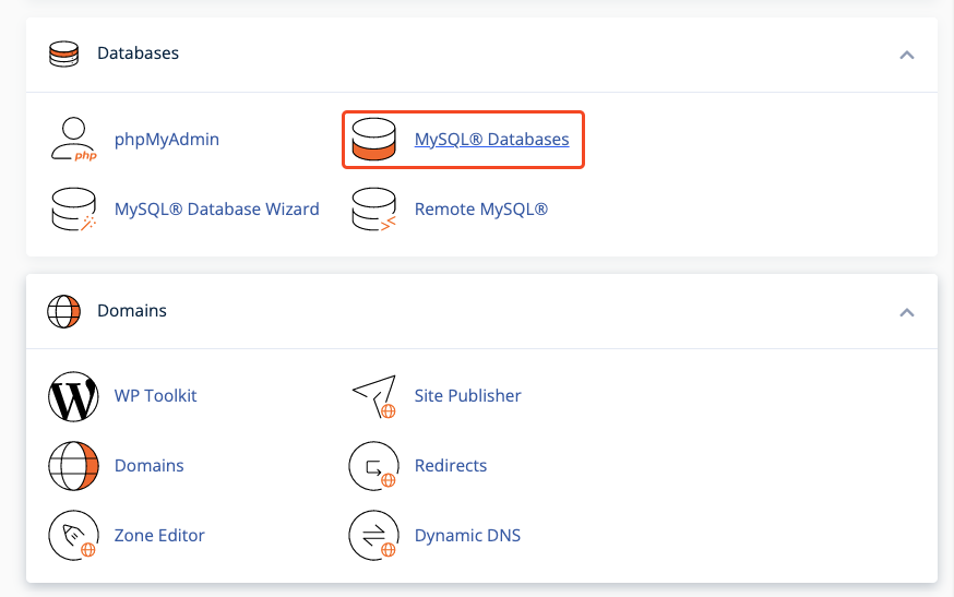 MySQL of the database from cPanel 