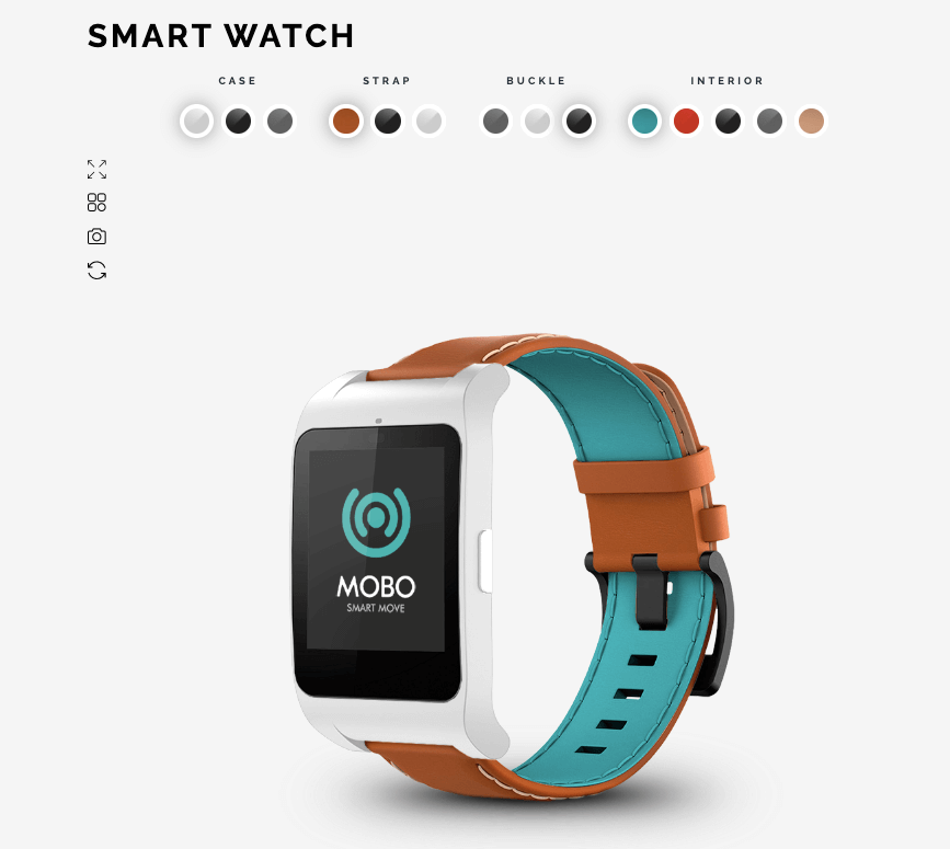 A smartwatch designed using WP Configurator 