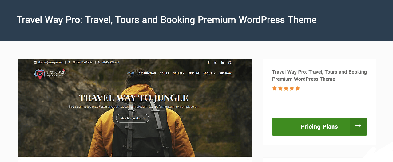 Travel Way Pro Theme for Hotel Room