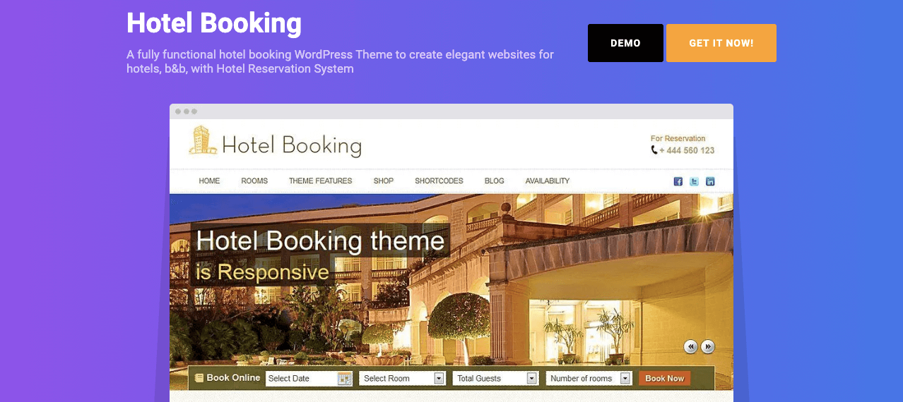 WordPress HotelBooking theme for Hotel Room