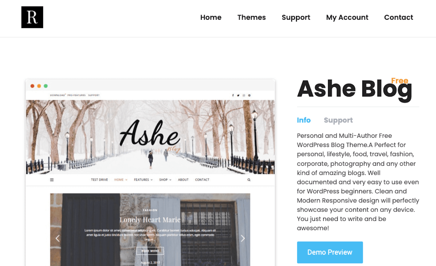 Ashe WordPress theme