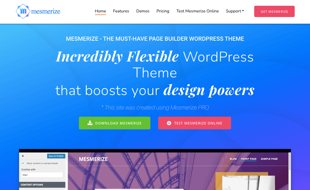 Mesmerize WordPress theme