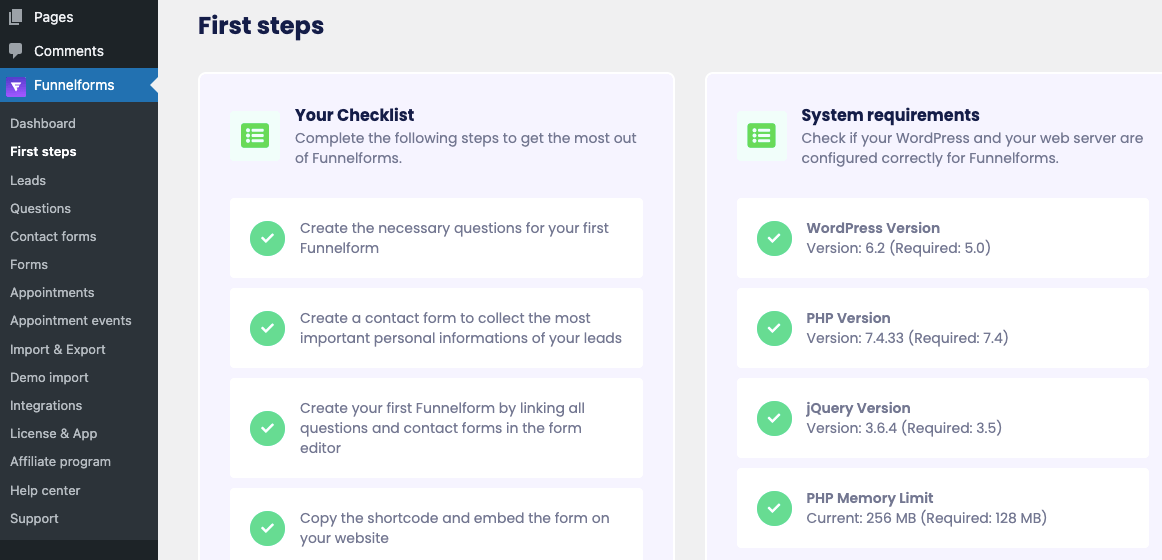 Funnelforms steps