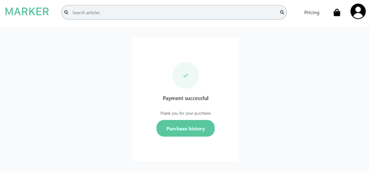 Marker Content payment page