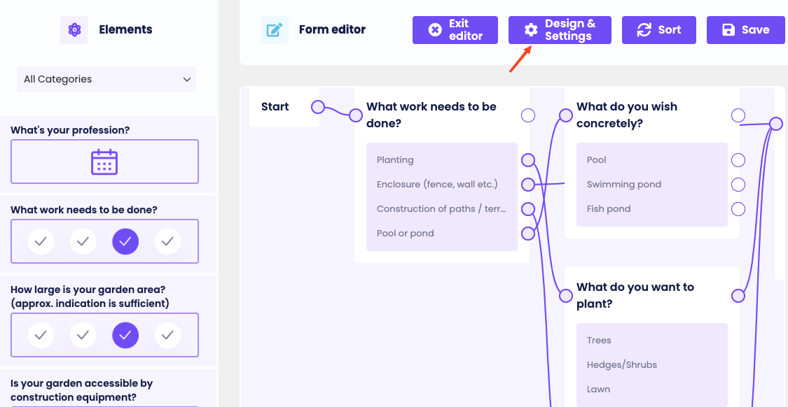 Add conditional logic and design the form