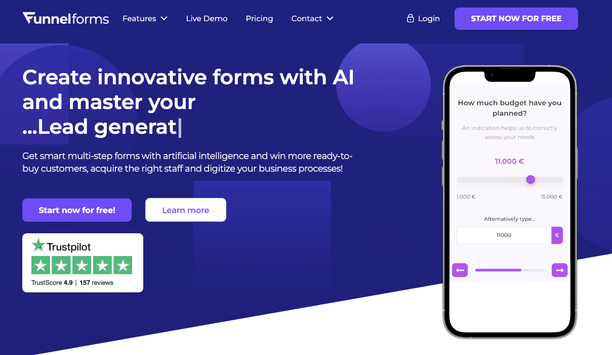 Funnelforms home page