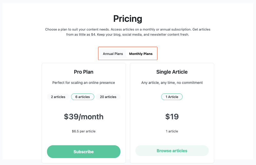 Pricing of Marker Content 