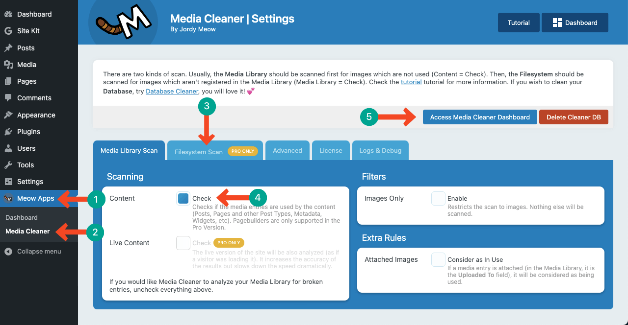 Check Unused Media Files Using the Media Cleaner Plugin