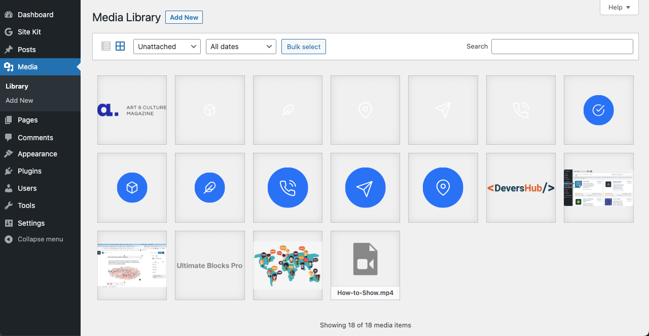 Unattached Media Files in WordPress