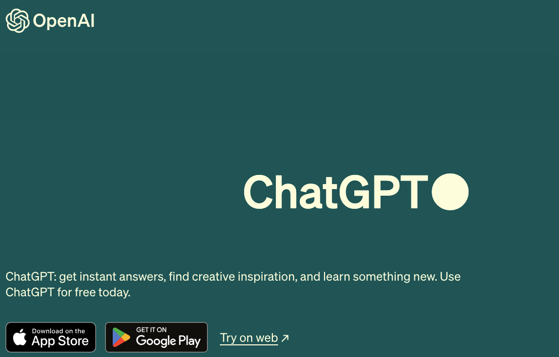 ChatGPT home page