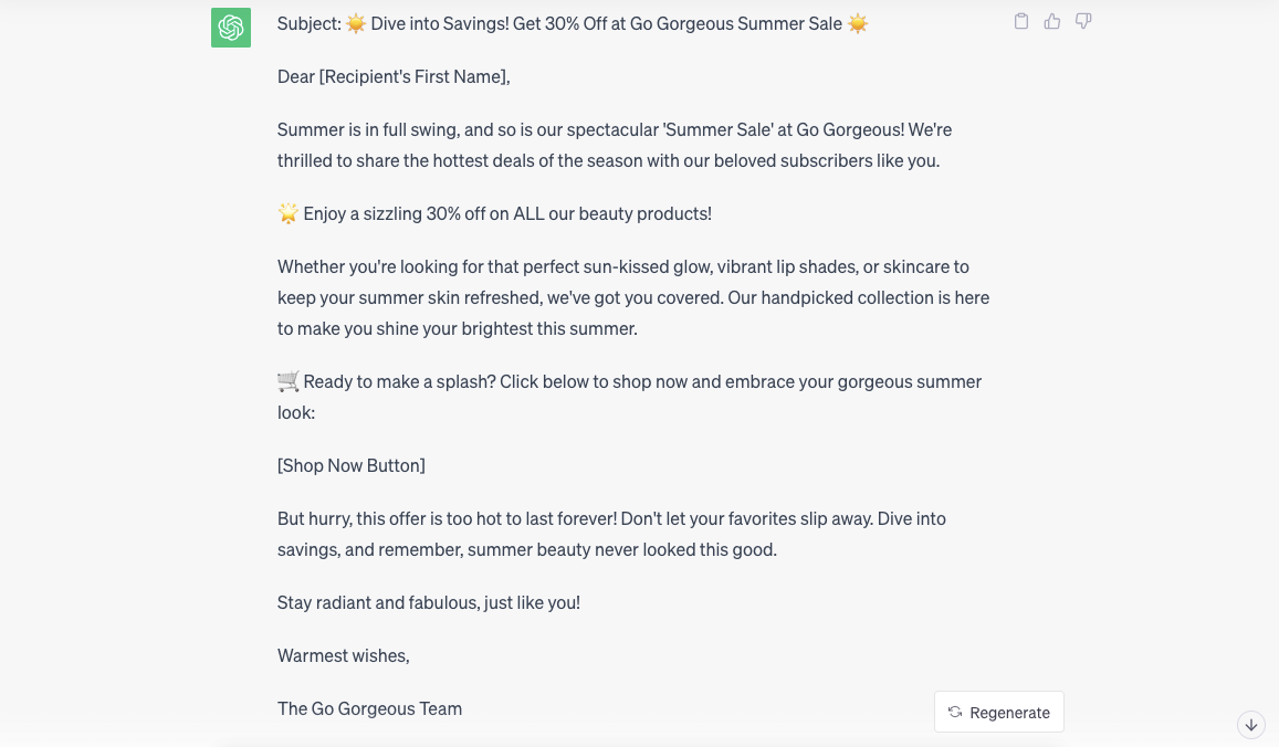 How to use ChatGPT to write email copies