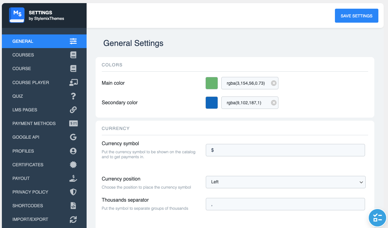 Explore the settings options and configure them correctly 