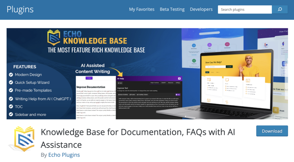 Knowledge Base for Documentation, FAQs with AI Assistance 