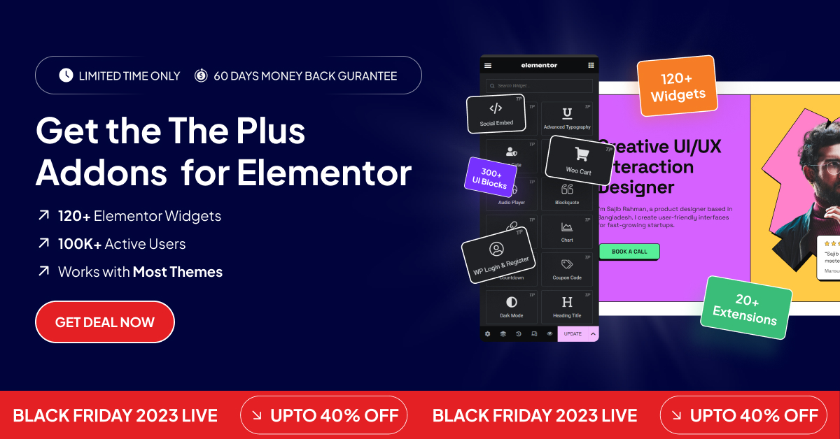 The Plus Addons for Elementor- 40% Off