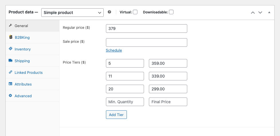 Add pricing tiers to your products