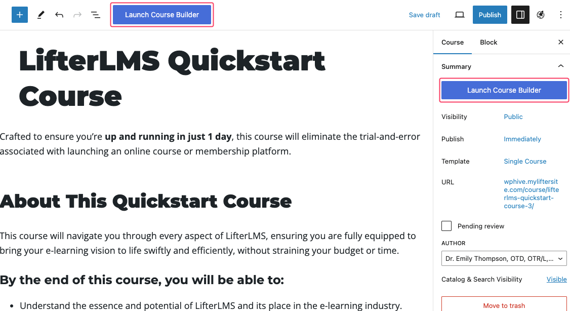 Use the Course Builder to add course materials