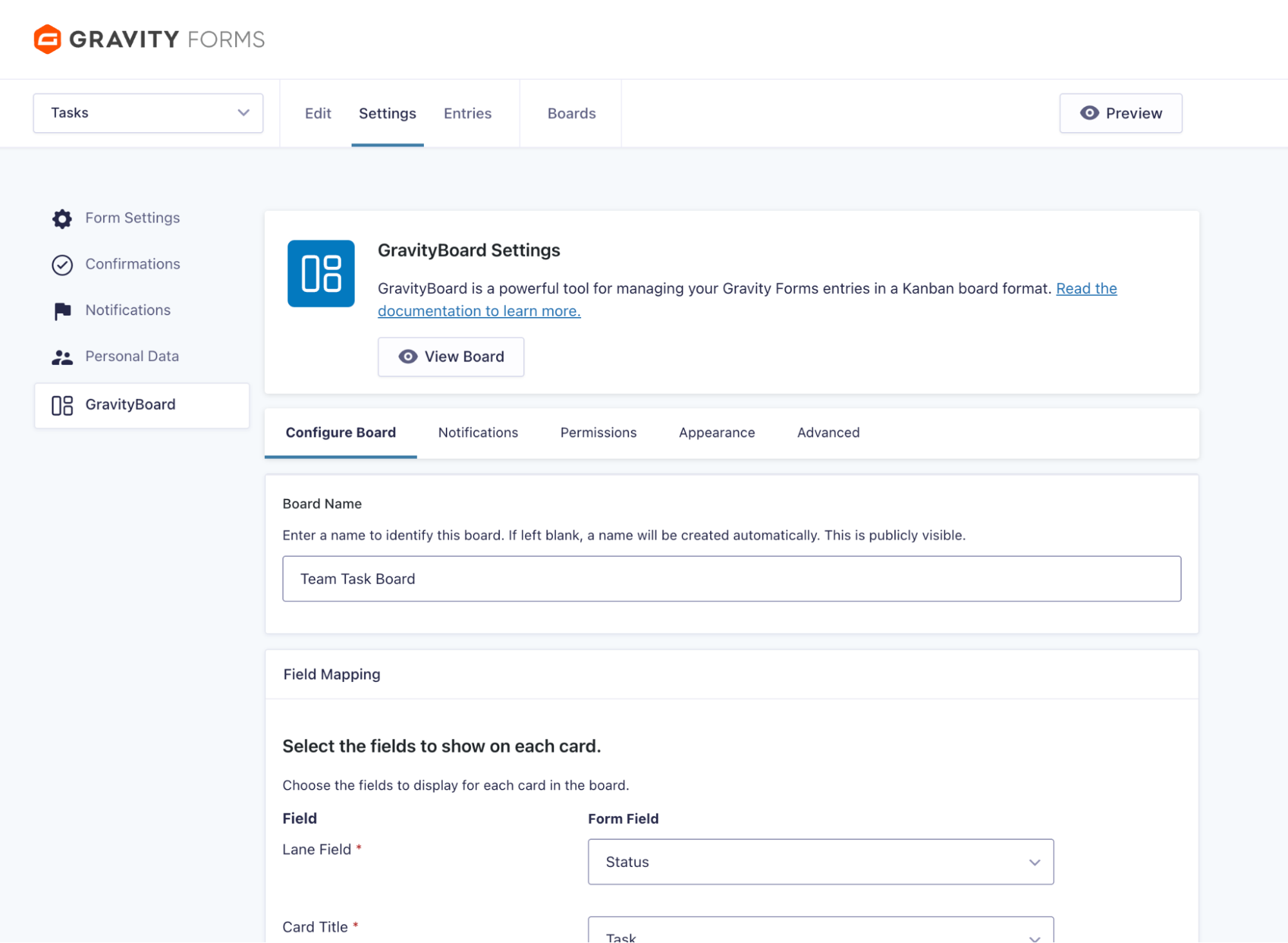 Configure board options