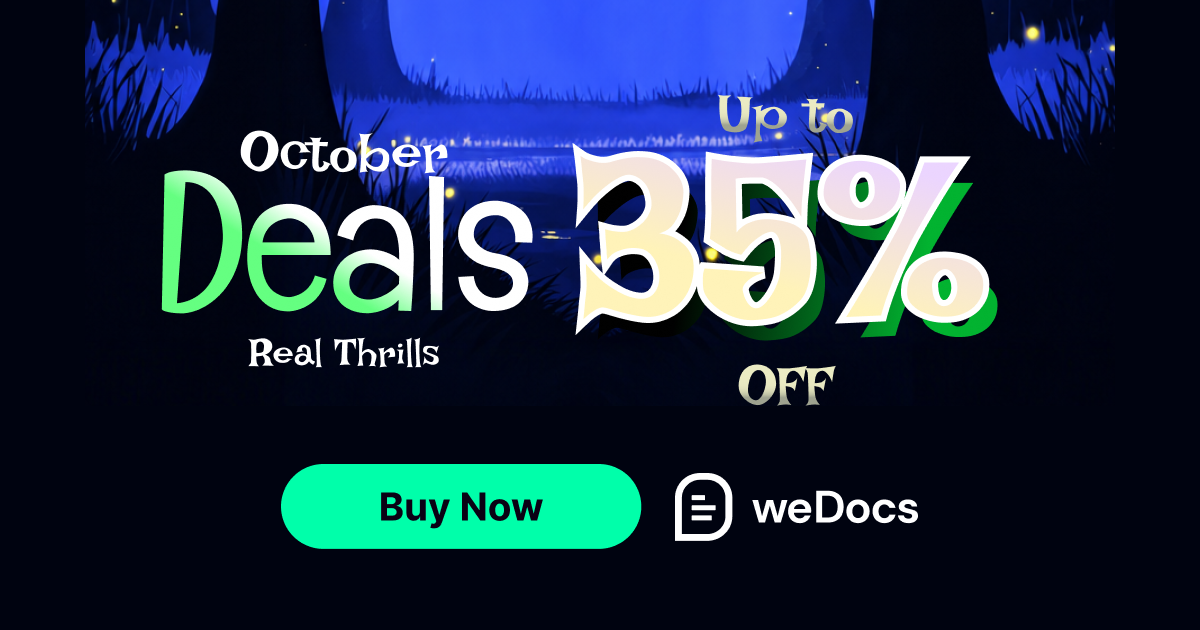 weDocs Halloween deal banner 2026