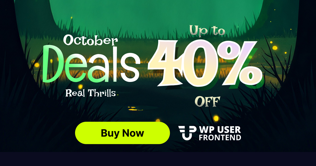 WP User Frontend Pro Halloween deal banner 2026