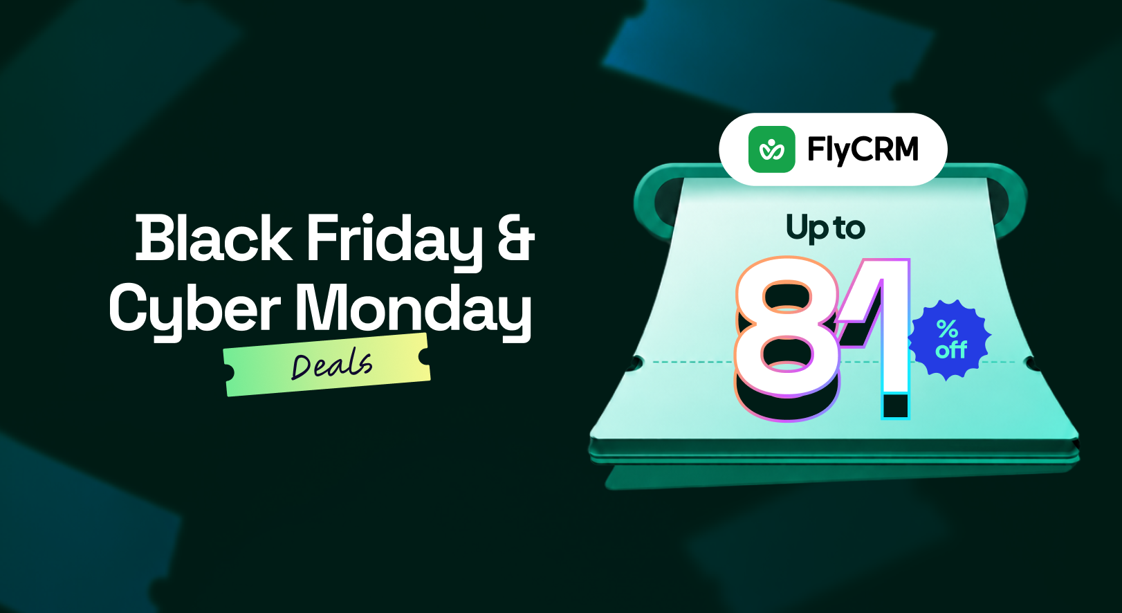FlyCRM Black Friday and Cyber Monday 2026 deal banner