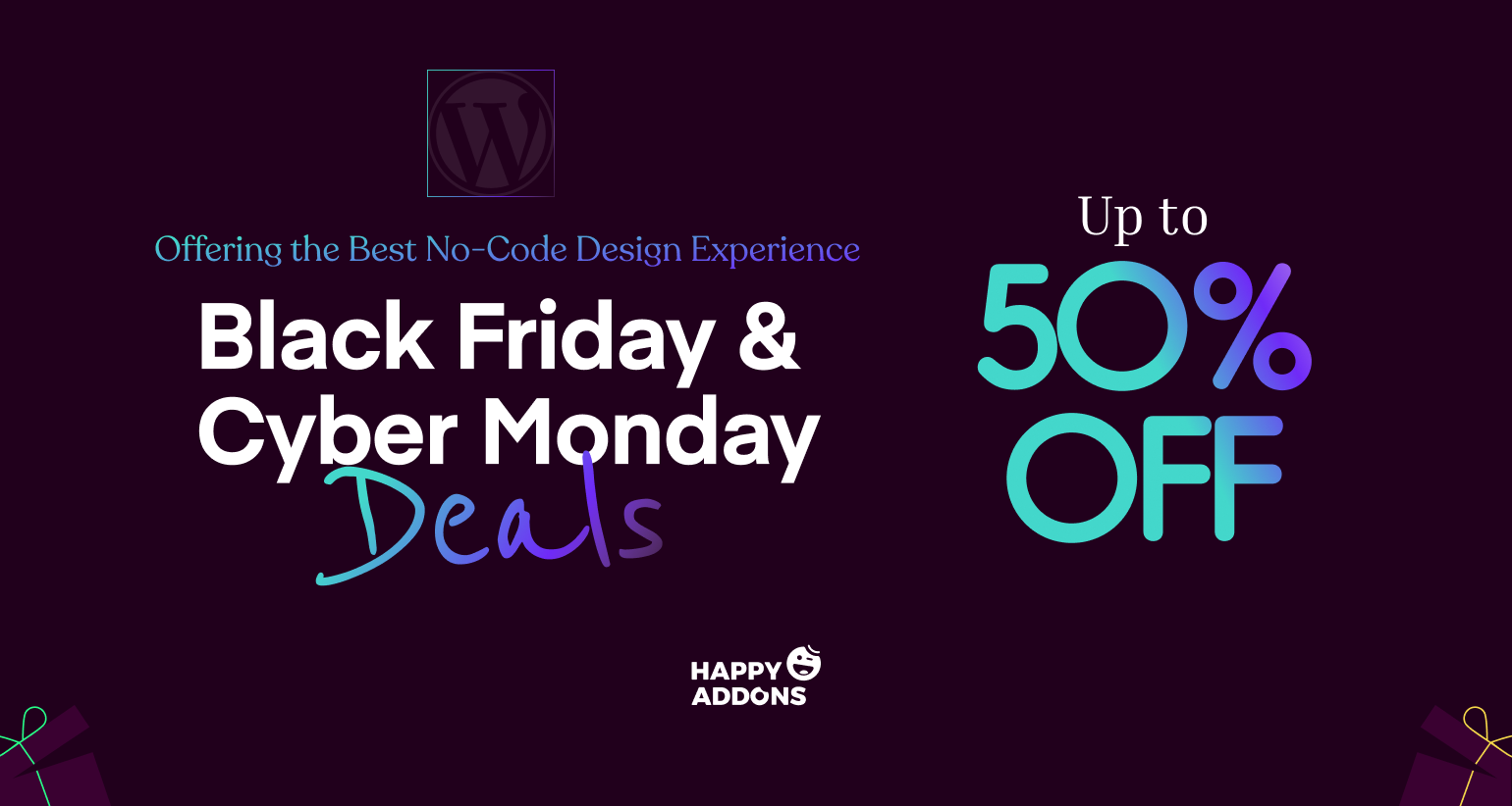 HappyAddons for Elementor Black Friday and Cyber Monday 2026 deal banner