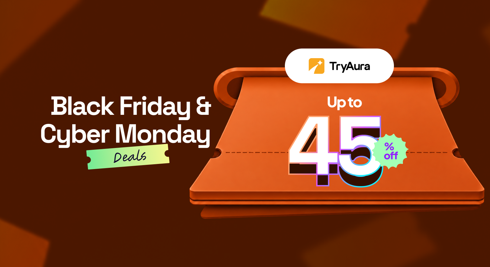 TryAura Black Friday and Cyber Monday 2026 deal banner