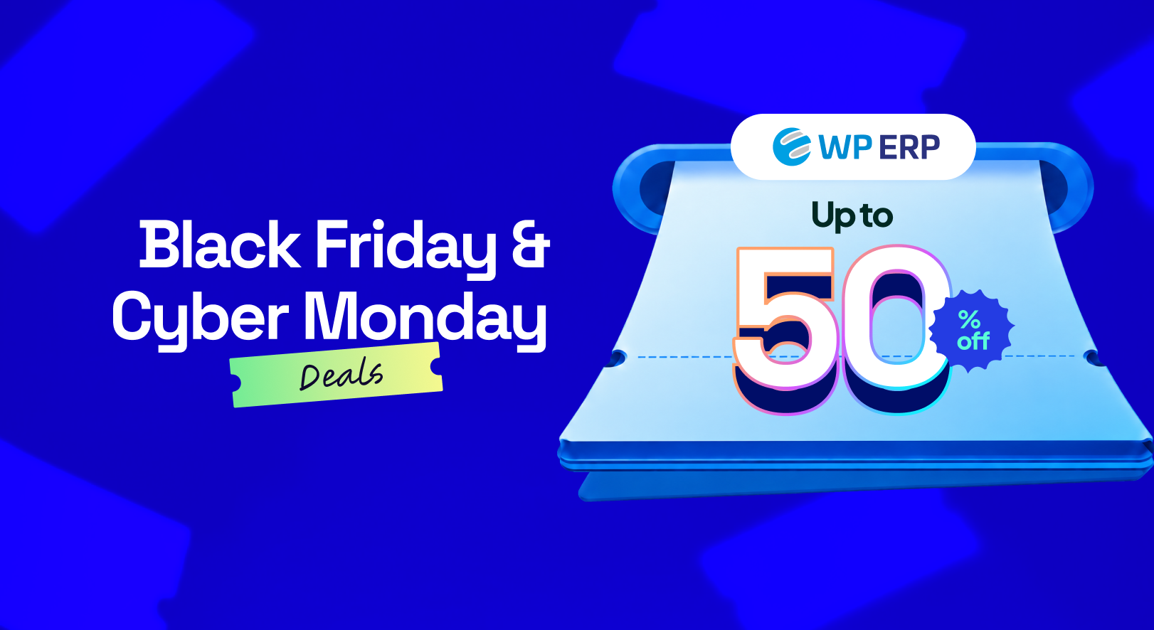 WP ERP Black Friday and Cyber Monday 2026 deal banner